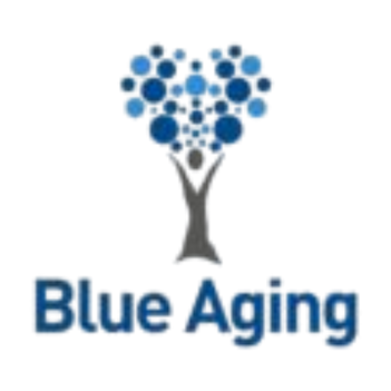 logo blue aging